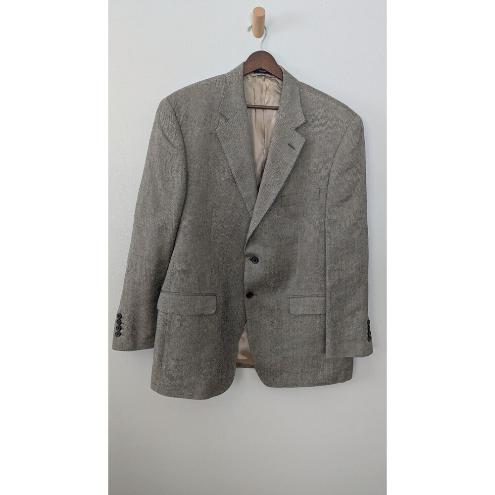 Vintage Lauren Ralph Lauren Mens Blazer 46R Linen Silk Sport Coat 90s Y2K Summer